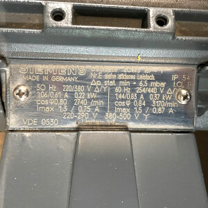 Siemens Gleichstrommotor 1GF5164-0WE41-6HU7-Z Z=G14+K11 NOV
