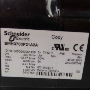 Schneider Electric Servomotor BMH0703P21A2A 0050000001420 GEB