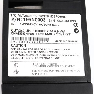 Danfoss Frequenzumrichter VLT2803PS2B20STR1DBF00A00 195N0003 GEB