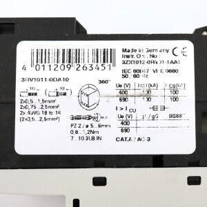 Siemens Leistungsschalter 3RV1011-0DA10 GEB