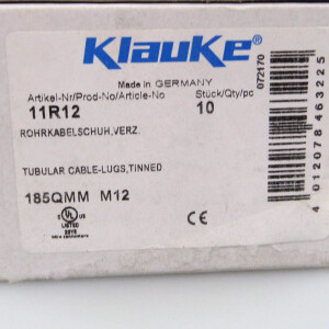 Klauke Rohrkabelschuhe KL185/12 11R12 M12 (10Stk.) OVP