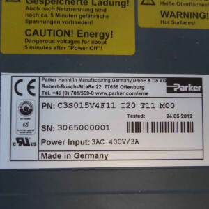 Parker Servo-Drive Compax3 C3S015V4F11 I20 T11 M00 GEB