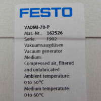 Festo Vakuumsaugdüse VADMI-70-P 162526 SIE