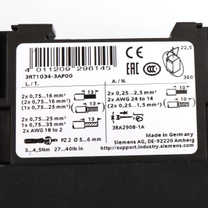 Siemens Leistungsschütz 3RT1034-3AP00 GEB