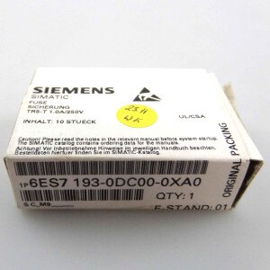 Siemens Sicherung 6ES7 193-0DC00-0XA0 TR5-T 1.0A/250V (10Stk.) OVP