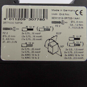 Siemens Schütz 3RT1036-1AP04 GEB
