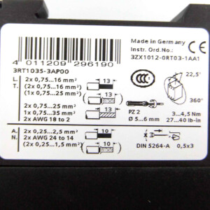 Siemens Schütz 3RT1035-3AP00 GEB