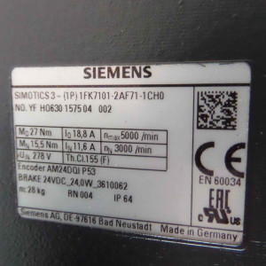 Siemens SIMOTICS S Synchronmotor 1FK7101-2AF71-1CH0 NOV