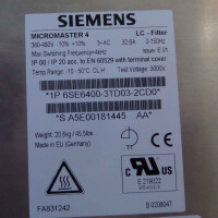 Siemens Micromaster 4 Ausgangs LC-Filter 6SE6400-3TD03-2CD0 GEB