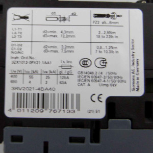 Siemens Leistungsschalter 3RV2021-4BA40 GEB
