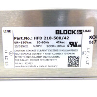 BLOCK EMI-Filter HFD 210-500/42 520VAC NOV