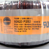 Talema Ringkerntrafo 92623 P2S2 T0255 115V/115V 2x50V 1kVA NOV