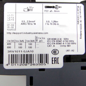 Siemens Leistungsschalter 3RV1011-0JA10 #K2 NOV