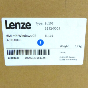 Lenze HMI Bedienpanel EL 106 CAN 3252-0005 Rev.:2C.41 SIE