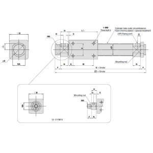 SMC Zylinder CY3B25TF-500-X160 OVP