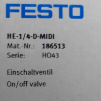 Festo Einschaltventil HE-1/4-D-MIDI 186513 OVP