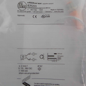 ifm Induktiver Ganzmetallsensor IER203 IEB2002BARKG/AM/SC/0,3M/US/ OVP