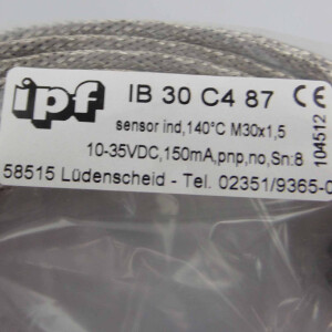 ipf electronic induktiver Sensor IB30C487 OVP