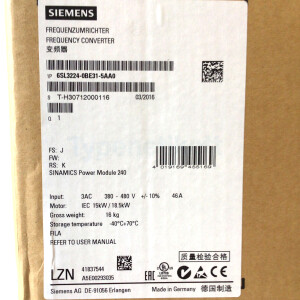 Sinamics G120 Power Module 6SL3224-0BE31-5AA0 FS:J RS:K OVP