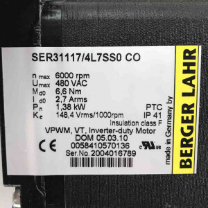 BERGER LAHR Servomotor SER31117/4L7SS0CO 0058410570136 OVP