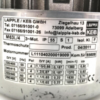 Laipple/KEB Drehstrommotor M63L/4 230/400V 50Hz 0,187kW 1360 min-1 NOV