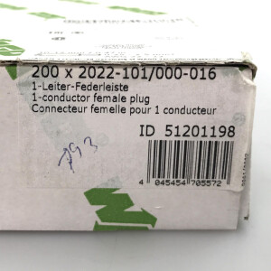 WAGO 1-Leiter-Federleiste 2022-101/000-016 (200Stk) OVP