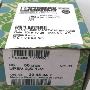 Phoenix Contact Stecker UPBV 2,5/ 1-M 3045347 (50Stk.) OVP