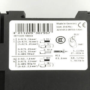 Siemens Leistungsschütz 3RT1035-1BM44 220VDC GEB