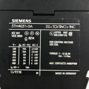 Siemens Hilfsschütz 3TH4031-0AB0 24V/50Hz 29V/60Hz GEB