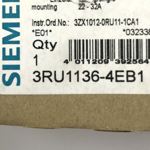 Siemens Überlastrelais 3RU1136-4EB1 OVP