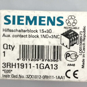 Siemens Hilfsschalterblock 3RH1911-1GA13 OVP