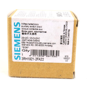 Siemens Hilfsschalterblock 3RH1921-2FA22 OVP