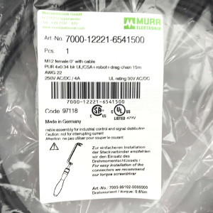 MURR ELEKTRONIK Verbindungskabel 7000-12221-6541500 OVP