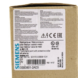 Siemens Gehäuse für Befehlsgeräte 3SB3801-2AD3 OVP