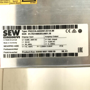 SEW EURODRIVE Feldumrichter PHC21A-A022M1-E31A-00 + Anschaltbox PZM2xA-A075-D02-00 GEB