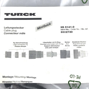 Turck Leitungsstecker HS 5141-0 6902730 OVP