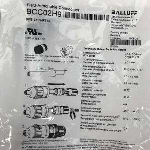 Balluff Steckverbinder BCC02H9 BKS-S109-RT14 (2Stk.) OVP