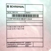 SCHMERSAL Anschlussleitung A-K8P-M12-S-G-10M-GY-1-X-A-4 103011413 OVP