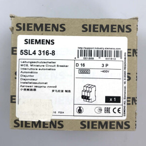 Siemens Leitungsschutzschalter 5SL4 316-8 OVP