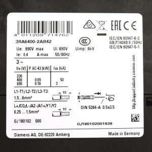 Siemens Kompaktabzweig 3RA6400-2AB42 NOV