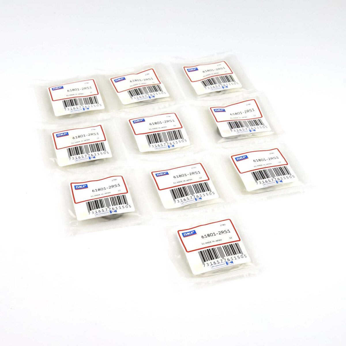SKF Kugellager Rillenkugellager 61801-2RS1 (10Stk.) OVP