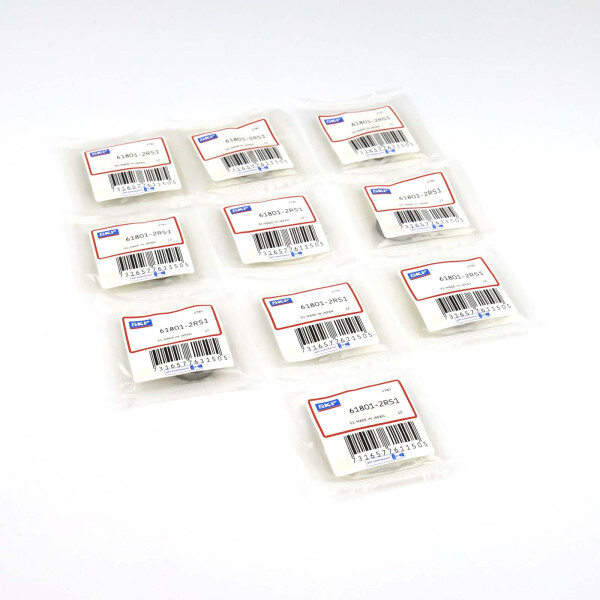 SKF Kugellager Rillenkugellager 61801-2RS1 (10Stk.) OVP