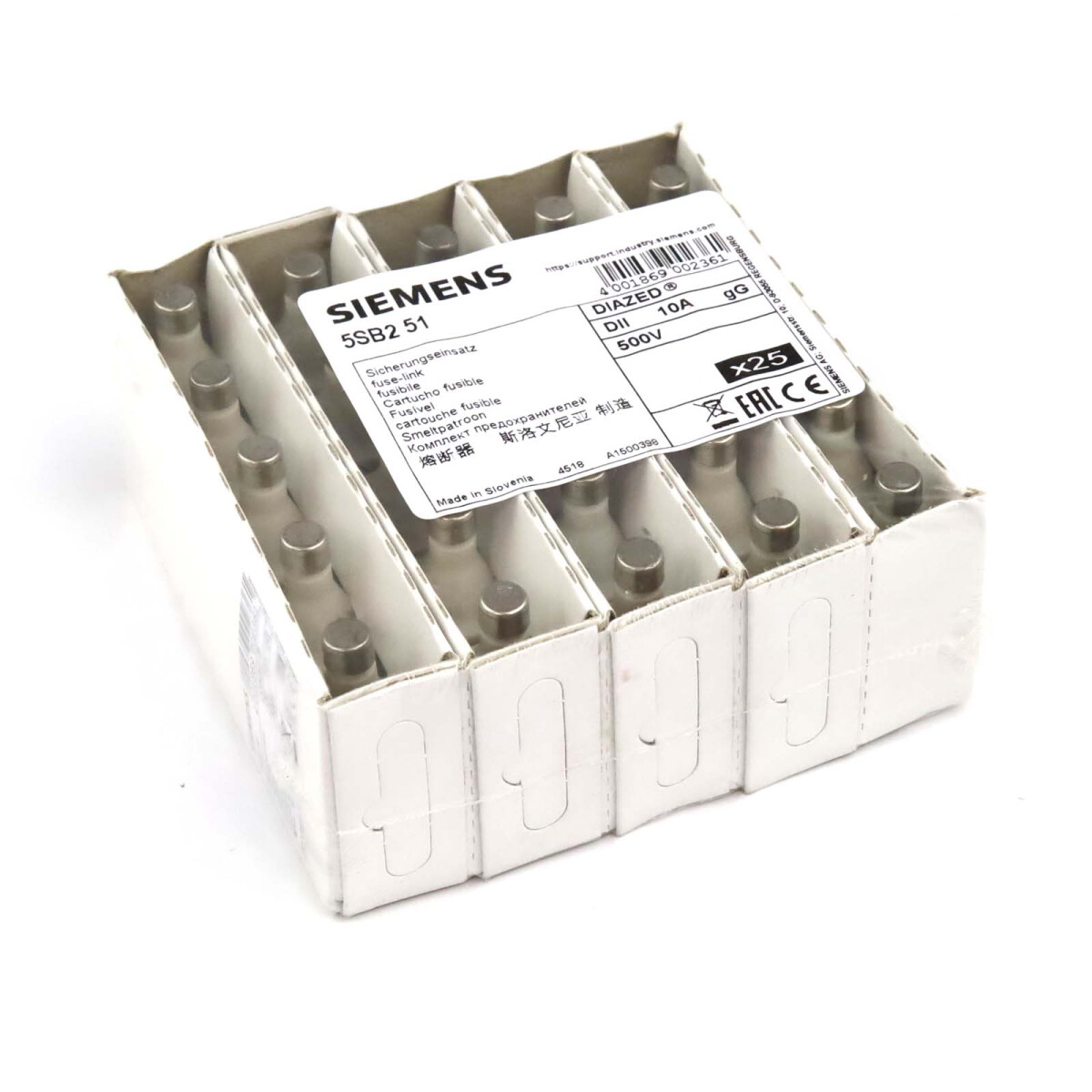 Siemens Diazed Sicherungseins&auml;tze DII 10A 5SB251...