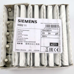 Siemens Diazed DII Sicherungseinsätze 5SB2 11 (25Stk.) OVP