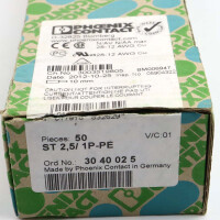 Phoenix Contact Zugfeder-Schutzleiterklemme ST 2,5/ 1P-PE 3040025 (50Stk.) OVP