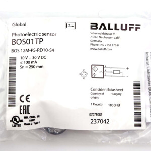 Balluff Lichttaster BOS01TP BOS 12M-PS-RD10-S4 OVP