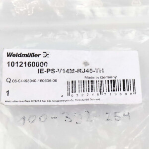 Weidmüller Stecker IE-PS-V14M-RJ45-TH 1012160000 OVP