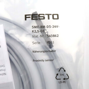 Festo Näherungsschalter SME-8M-DS-24V-K2,5-OE 543862 OVP