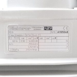 Elektror Radial-Mitteldruckventilator RD6 21,5m³/min 2,7kPa NOV