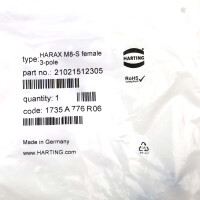 Harting Kabelsteckverbinder Harax M8-S 21021512305 OVP